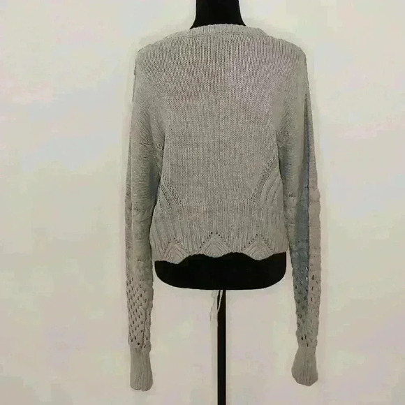 Fanco Knit Scalloped Hem Pullover Grey L - Picture 5 of 8